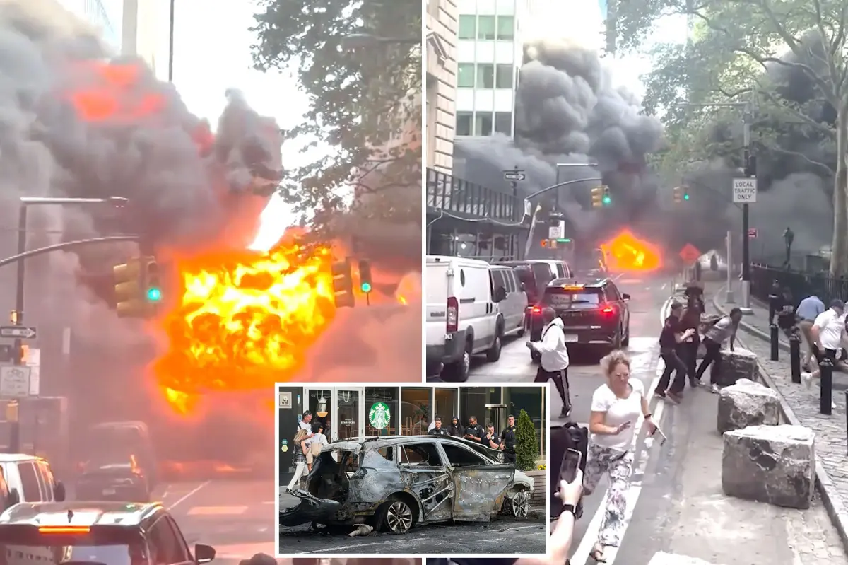 Insane video shows MTA car explode in huge fireball near Wall Street’s Charging Bull