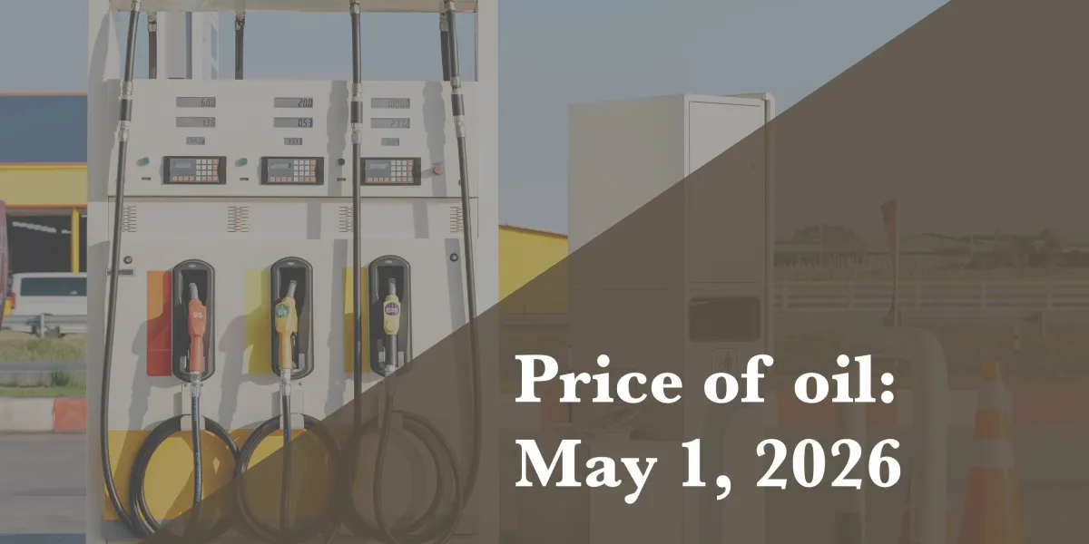 Current price of oil as of May 1, 2026