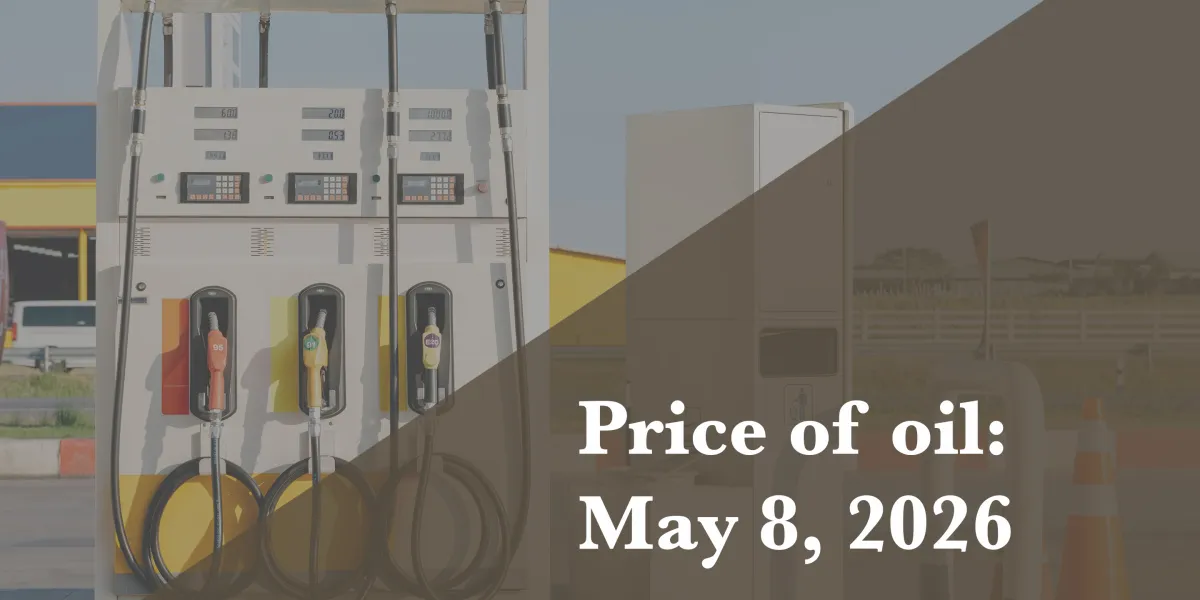 Current price of oil as of May 8, 2026