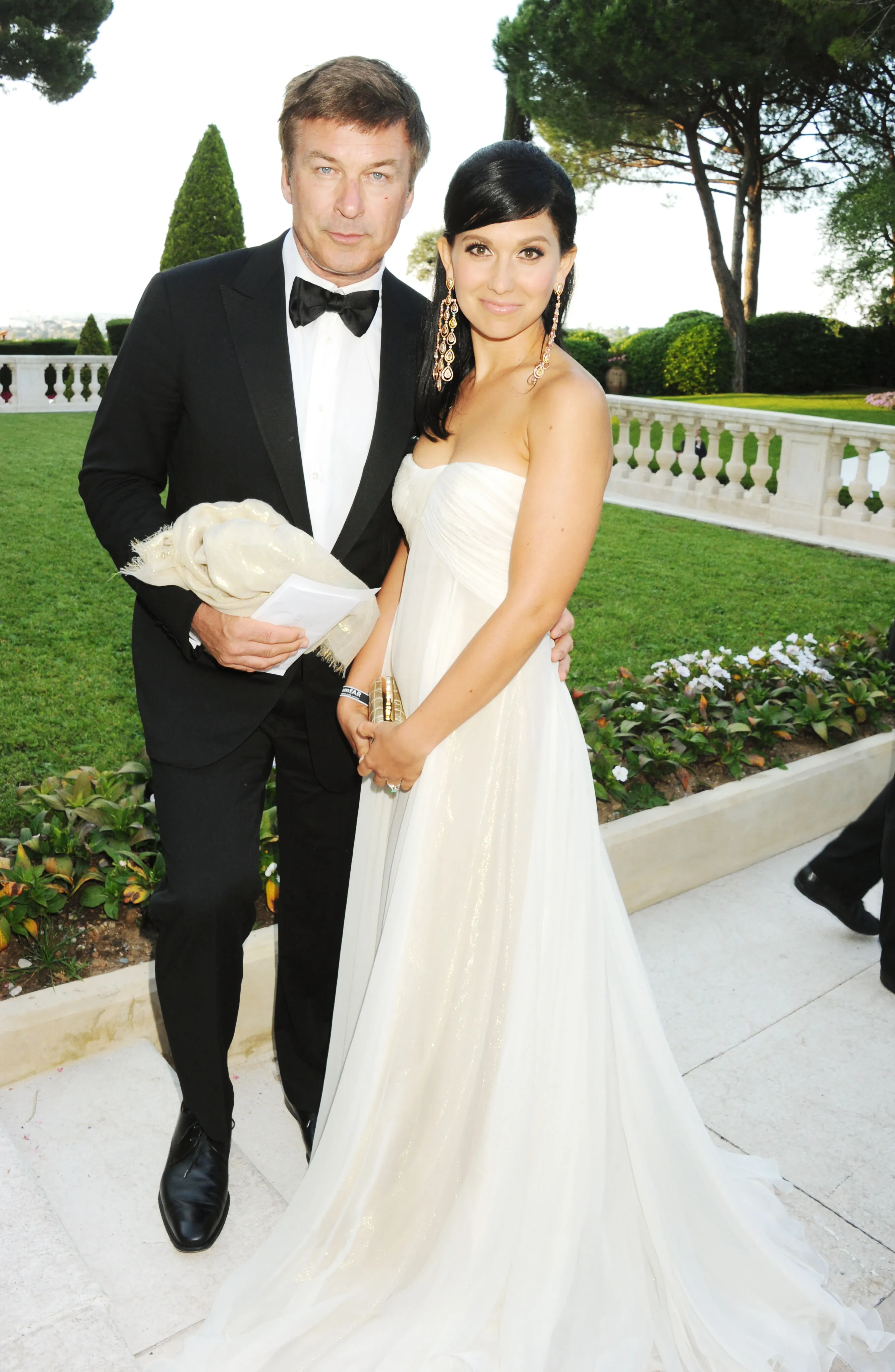 Alec Baldwin and Hilaria Thomas pose together at the 2012 amfAR's Cinema Against AIDS.