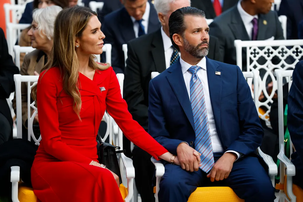 Donald Trump Jr. and Bettina Anderson attending a Presidential Medal of Freedom ceremony.