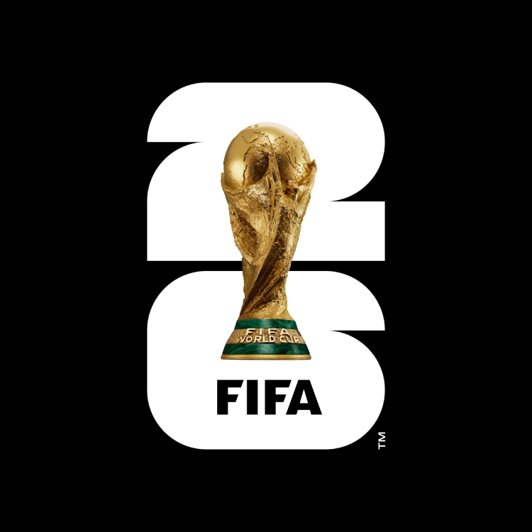Logo for the 2026 FIFA World Cup, featuring the World Cup trophy.