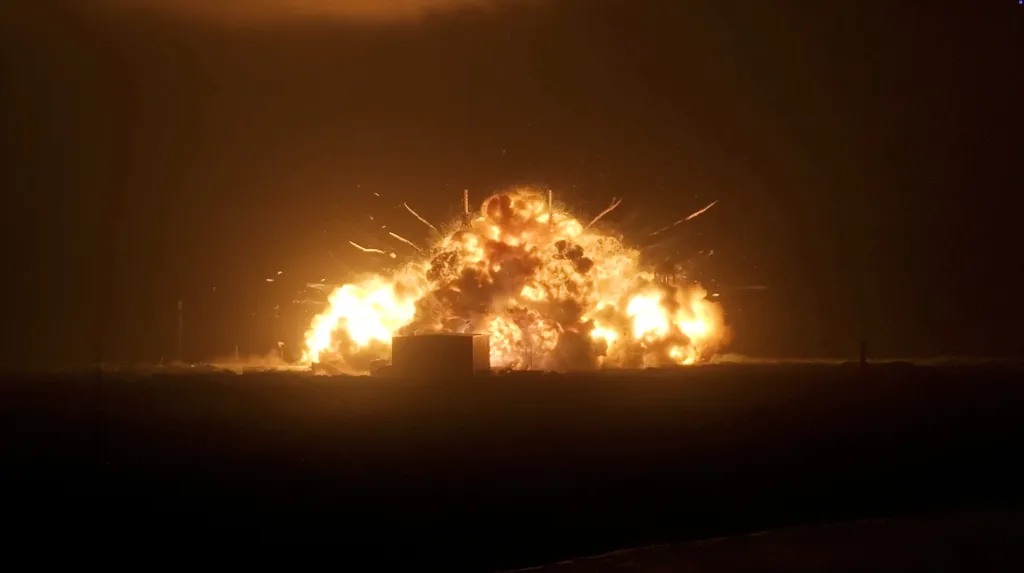 The rocket exploded on the Florida coast Thursday night.
