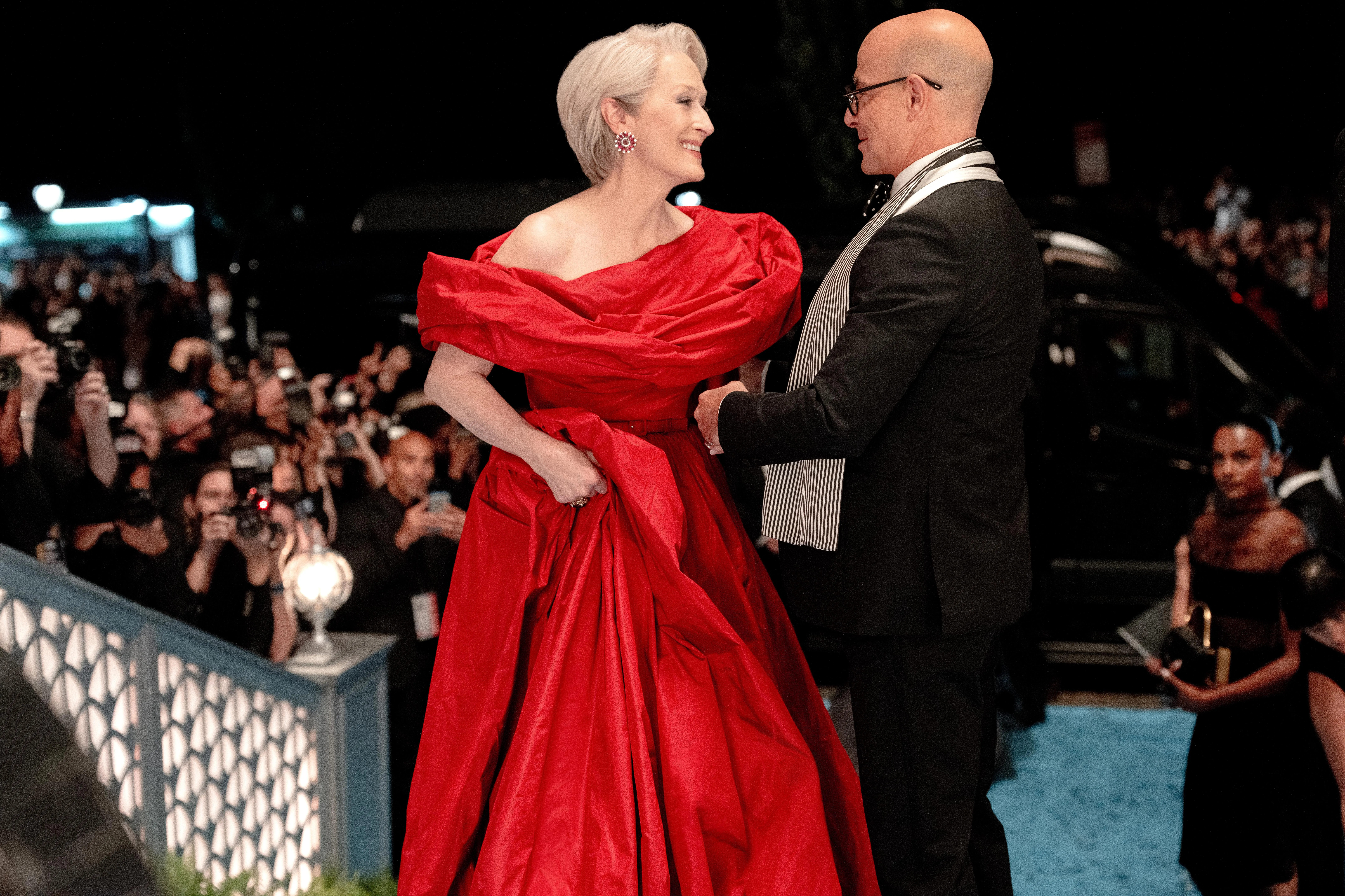 Meryl Street and Stanley Tucci in a still from The Devil Wears Prada 2 Meryl Street and Stanley Tucci in a still from The Devil Wears Prada 2