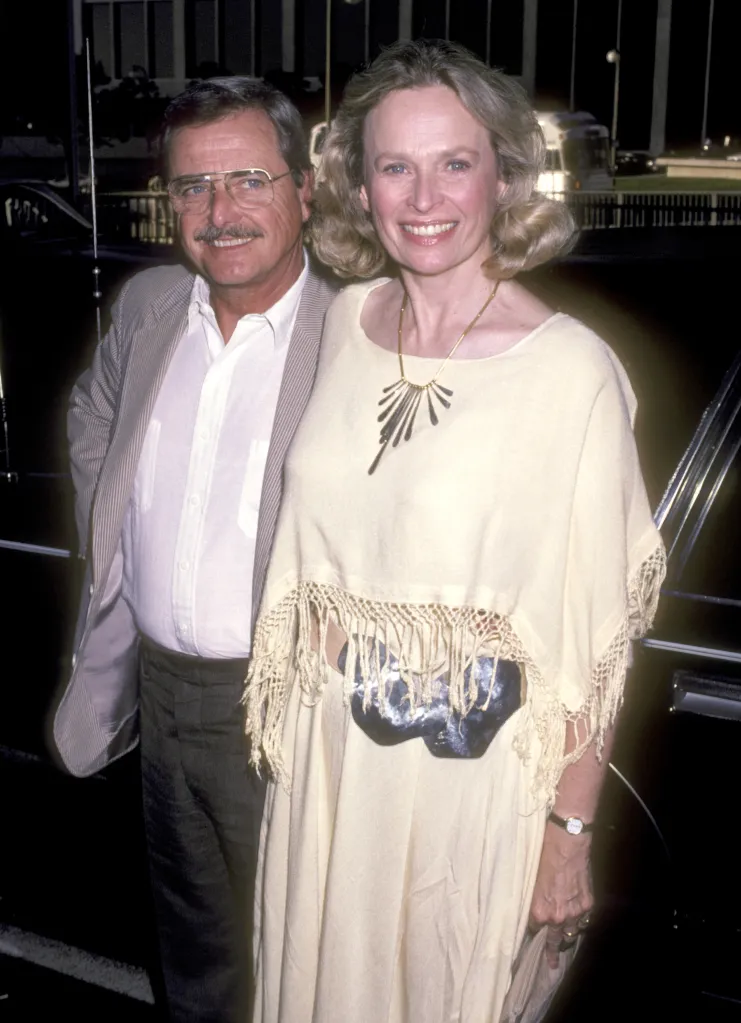 Actor William Daniels and actress Bonnie Bartlett smiling at the NBC Affiliates Party.