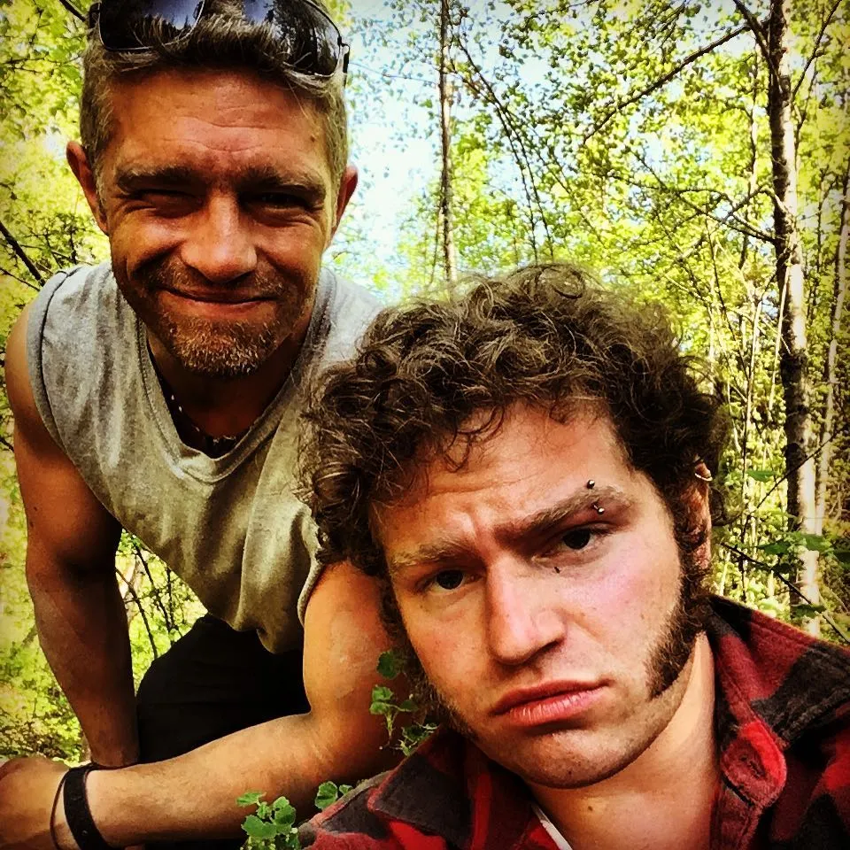Bear Brown and Matt Brown in a forest setting.