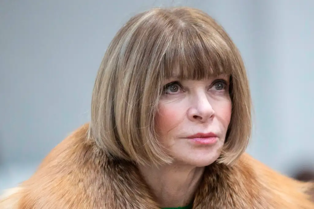 Anna Wintour attending the Derek Lam Fall/Winter 2015 collection.