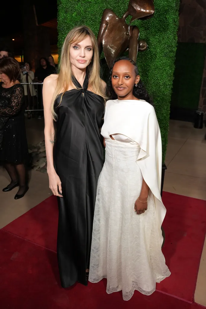 Angelina Jolie and Zahara Marley Jolie attending the 36th Annual Palm Springs International Film Awards.