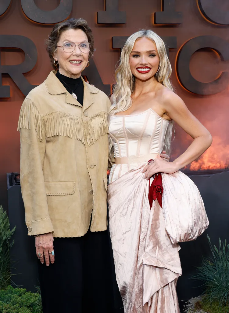 Annette Bening and Natalie Alyn Lind smiling at Paramount+'s