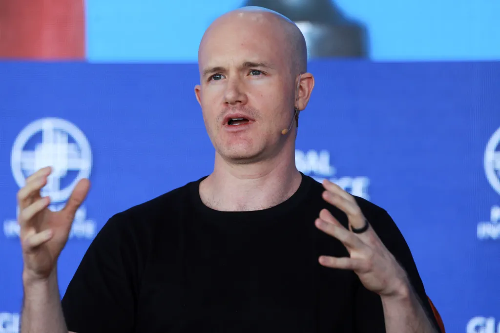 Brian Armstrong, CEO and Co-Founder of Coinbase, speaks at the 2022 Milken Institute Global Conference.