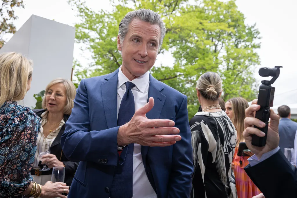 California Governor Gavin Newsom at the 33rd Annual White House Correspondents' Garden Brunch.