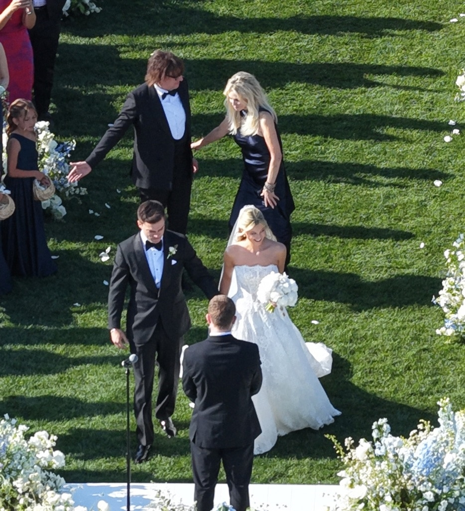 Ava Locklear, Tyler Farrar, Heather Locklear, and Richie Sambora at the wedding.