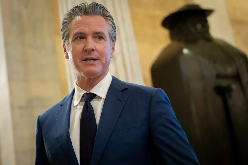 California Governor Gavin Newsom in the U.S. Capitol.