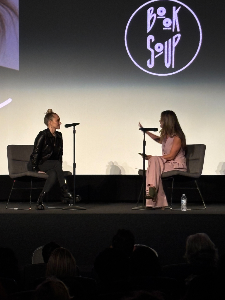 Hayden Panettiere speaking at a "Book Soup" event.