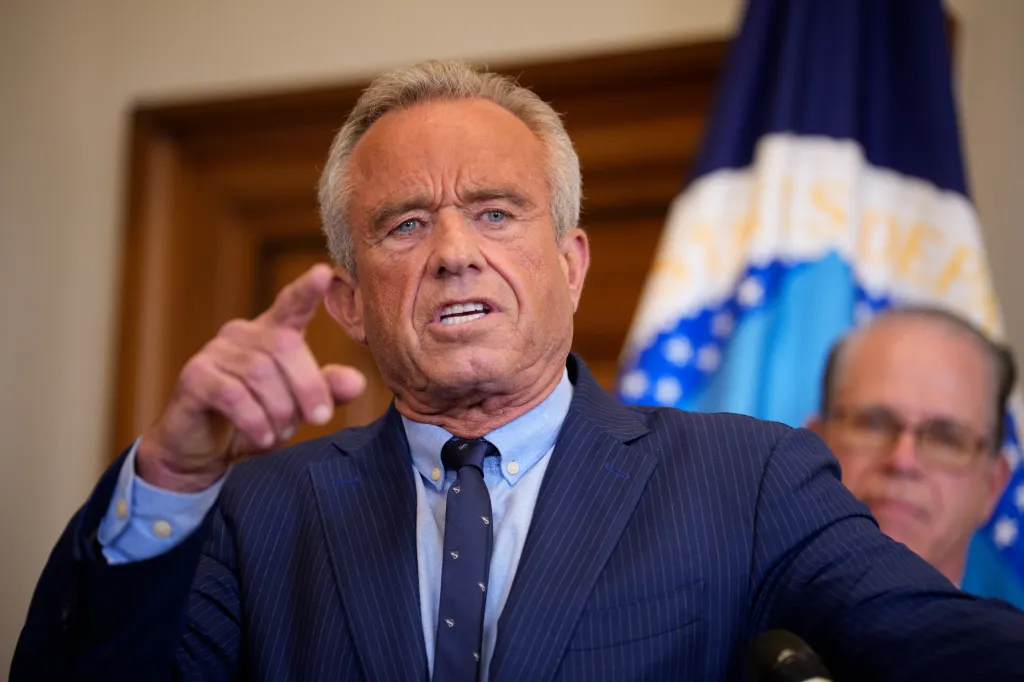 Health and Human Services Secretary Robert F. Kennedy Jr. speaks at a "Make America Healthy Again" event.