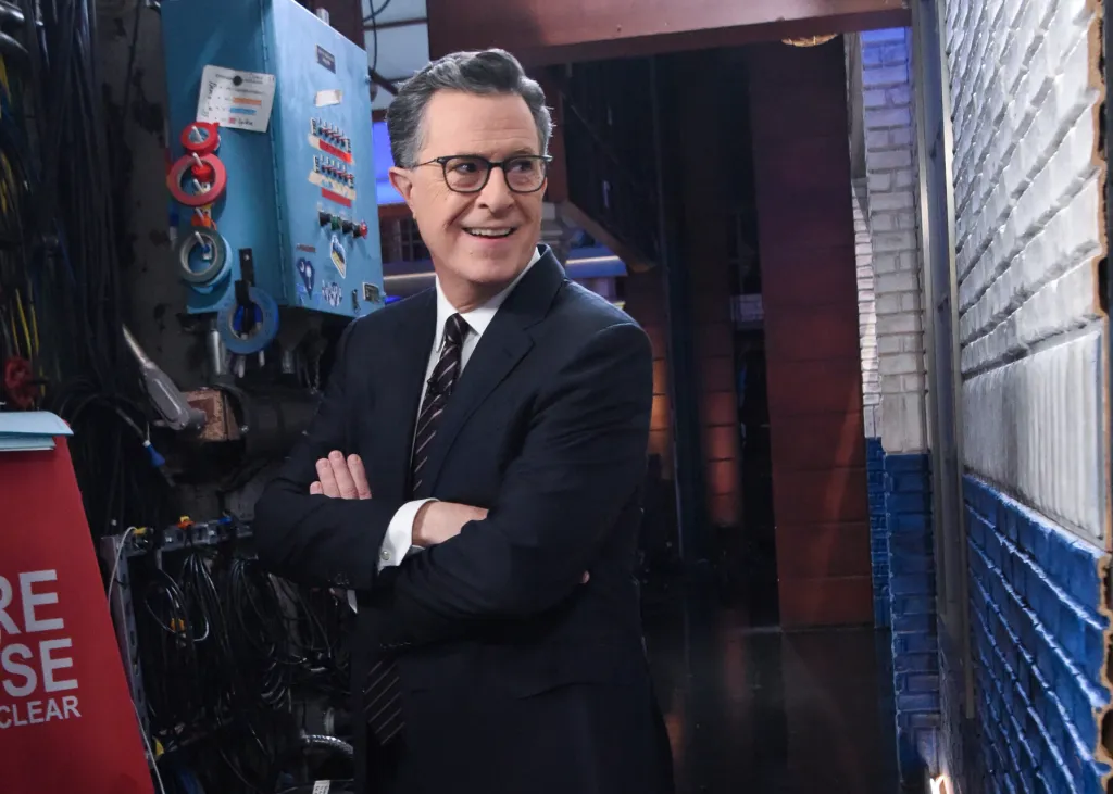 Stephen Colbert on the set of "The Late Show."