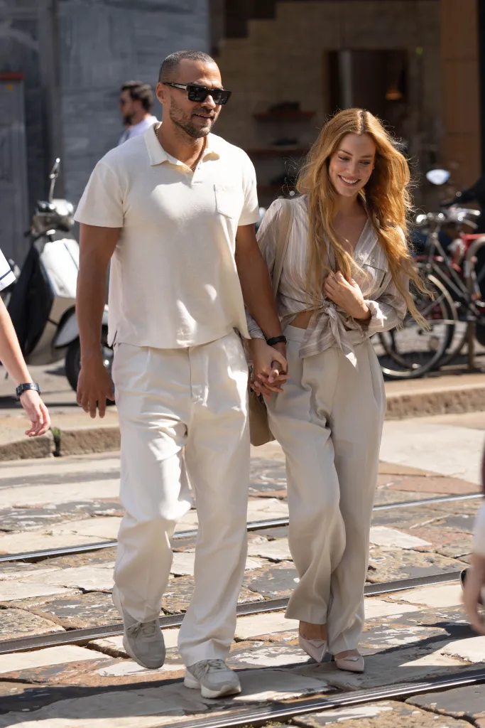 Jesse Williams and Alejandra Onieva walking together.