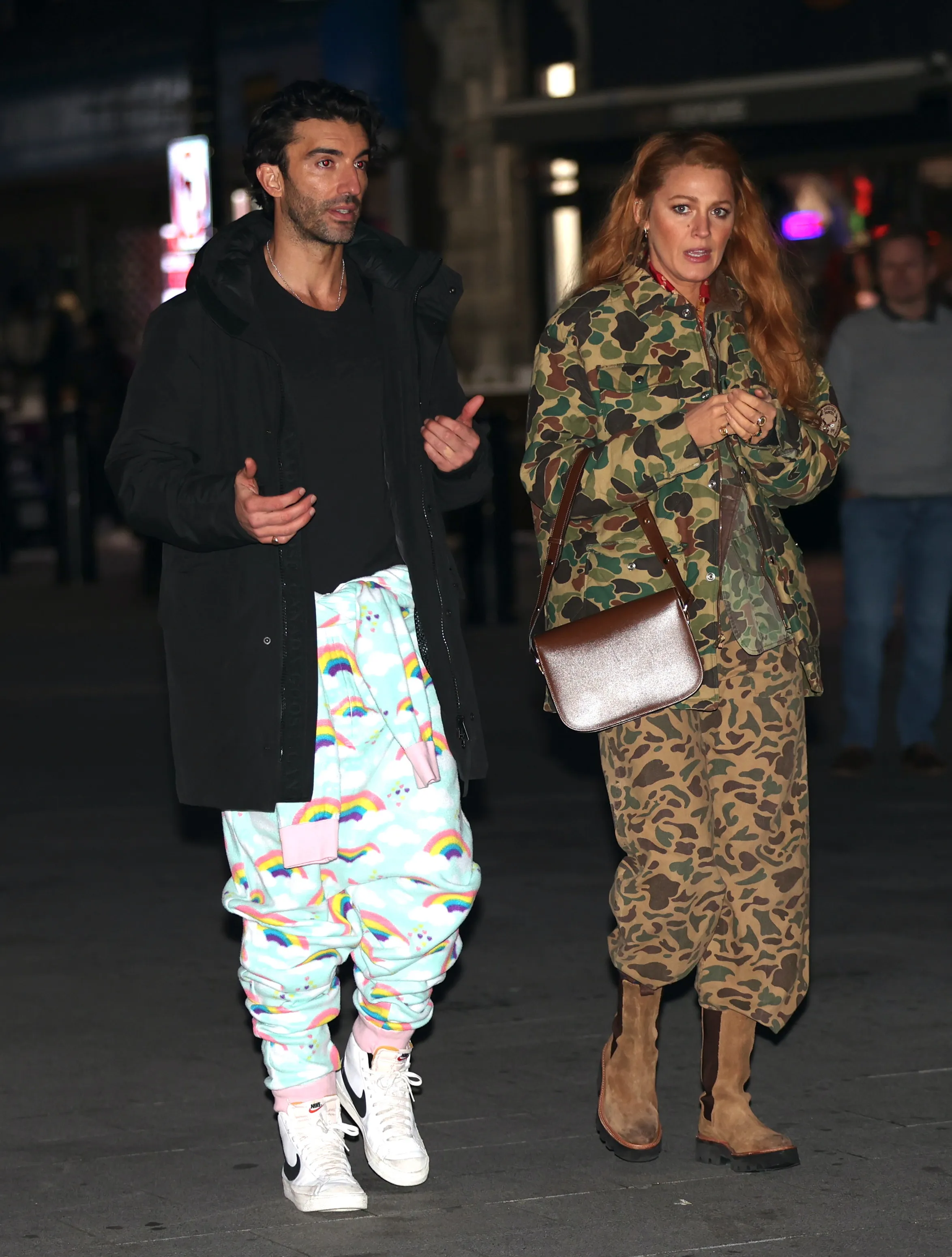Justin Baldoni and Blake Lively on the set of "It Ends with Us"