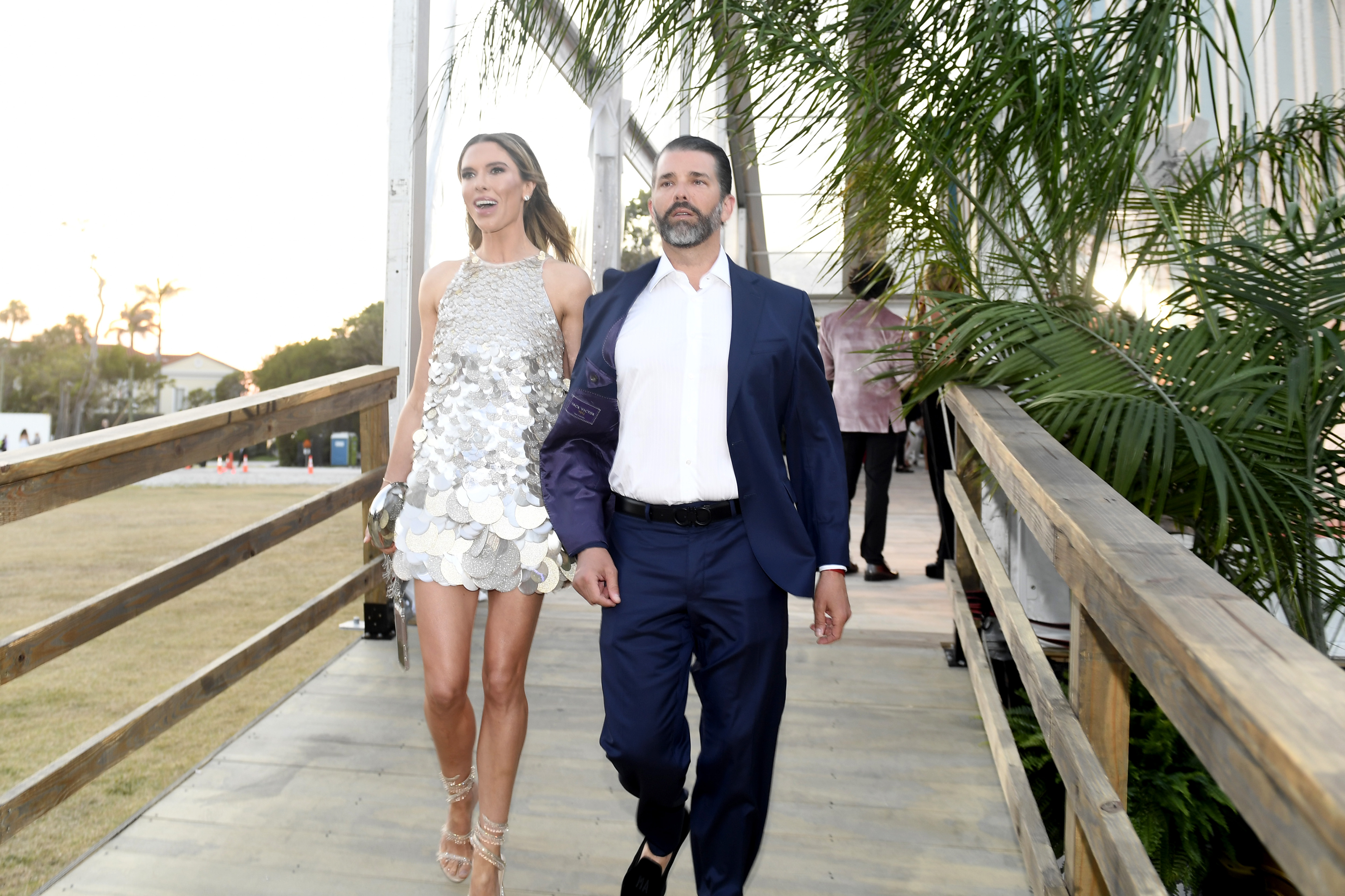 Bettina Anderson and Donald Trump Jr. attend the amfAR Palm Beach Gala.