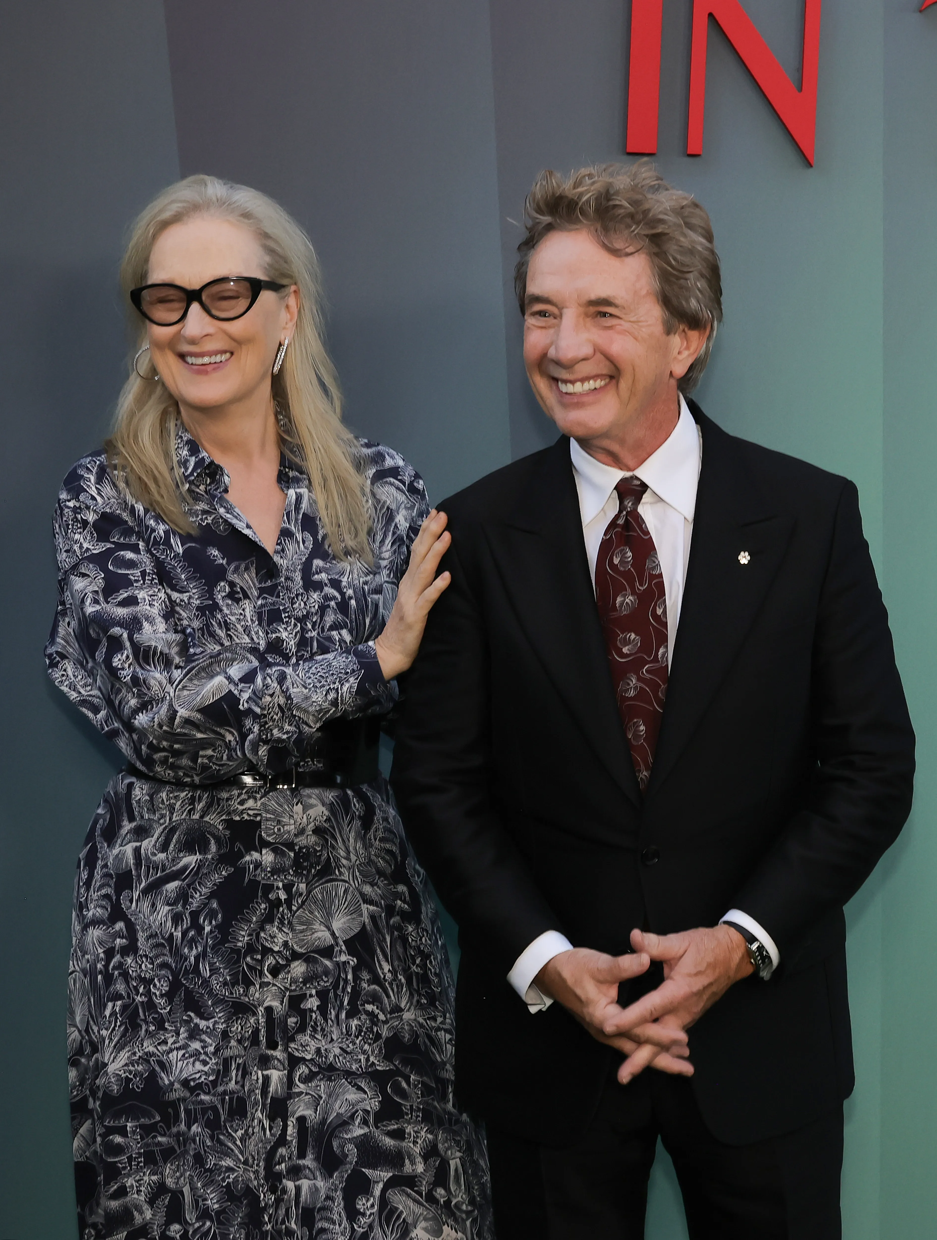 Meryl Streep and Martin Short smiling at the Season 4 premiere of "Only Murders In The Building."