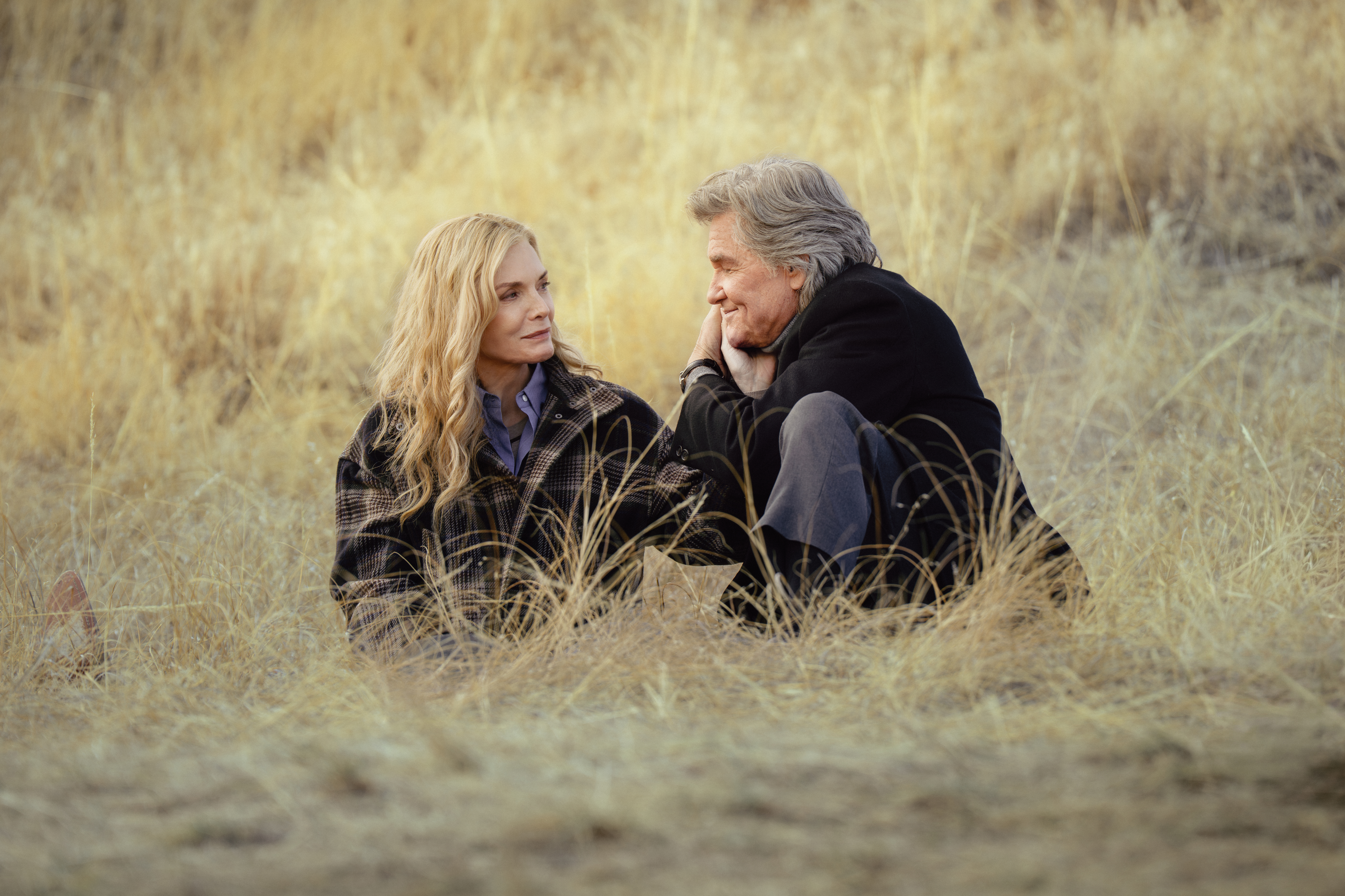 Michelle Pfeiffer as Stacy Clyburn and Kurt Russell as Preston Clyburn in the Paramount+ series The Madison.