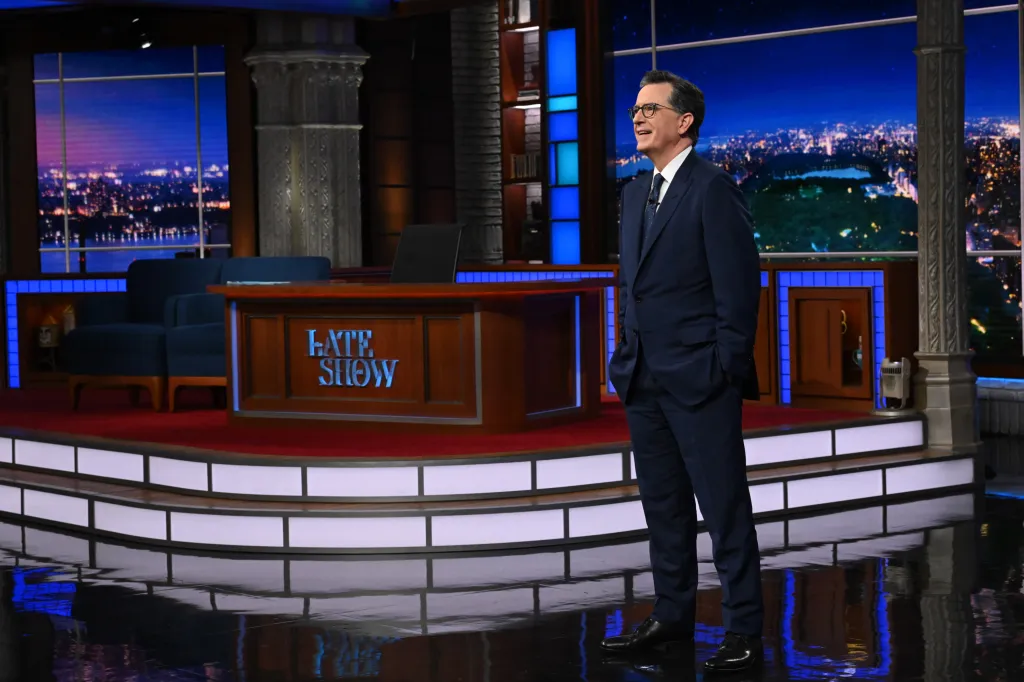 Stephen Colbert on the set of The Late Show.
