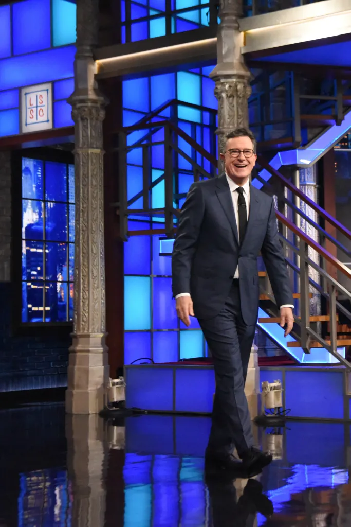 Stephen Colbert on "The Late Show with Stephen Colbert" set.