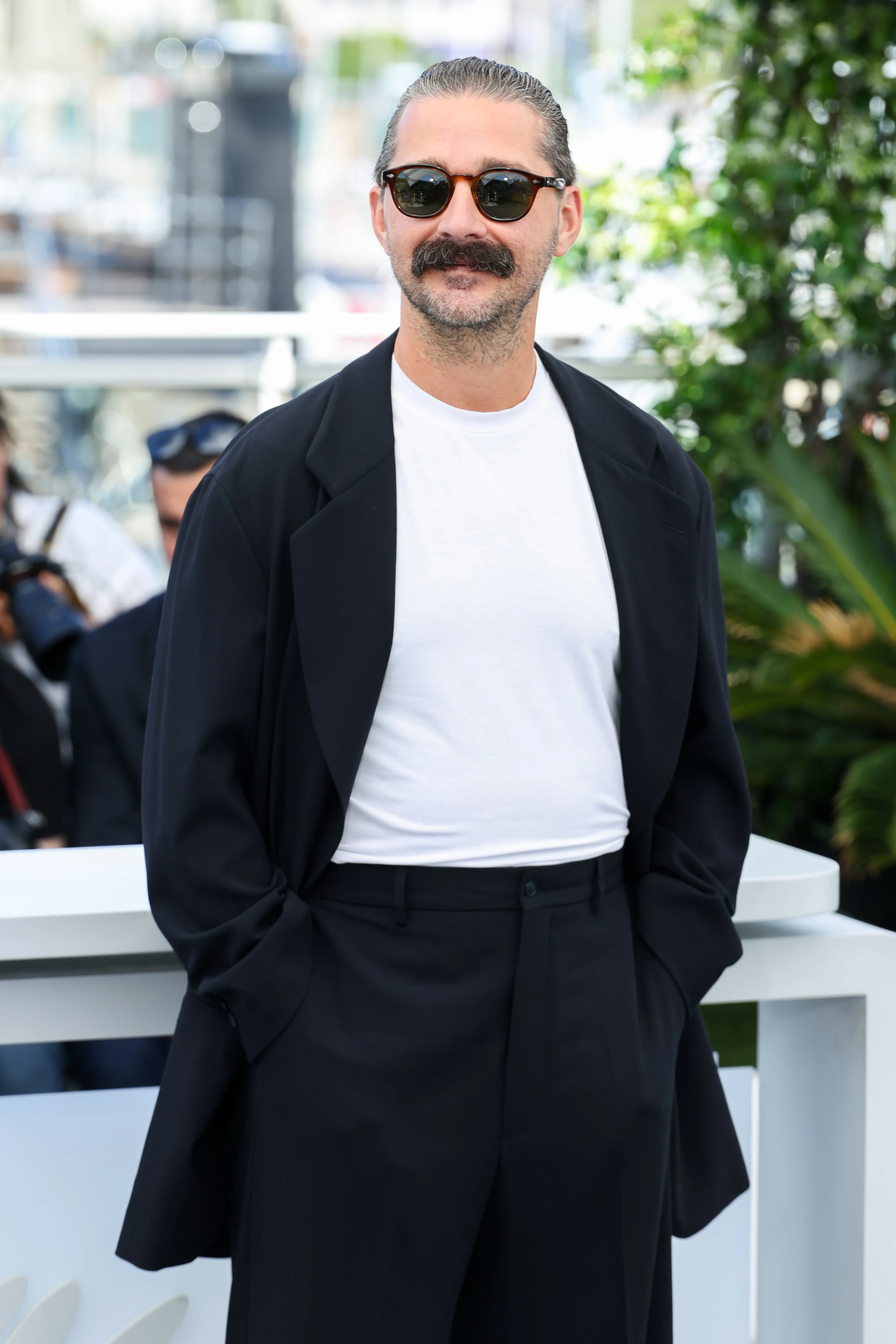 Shia LaBeouf posing at the "Slauson Rec" photocall at the 78th annual Cannes Film Festival.