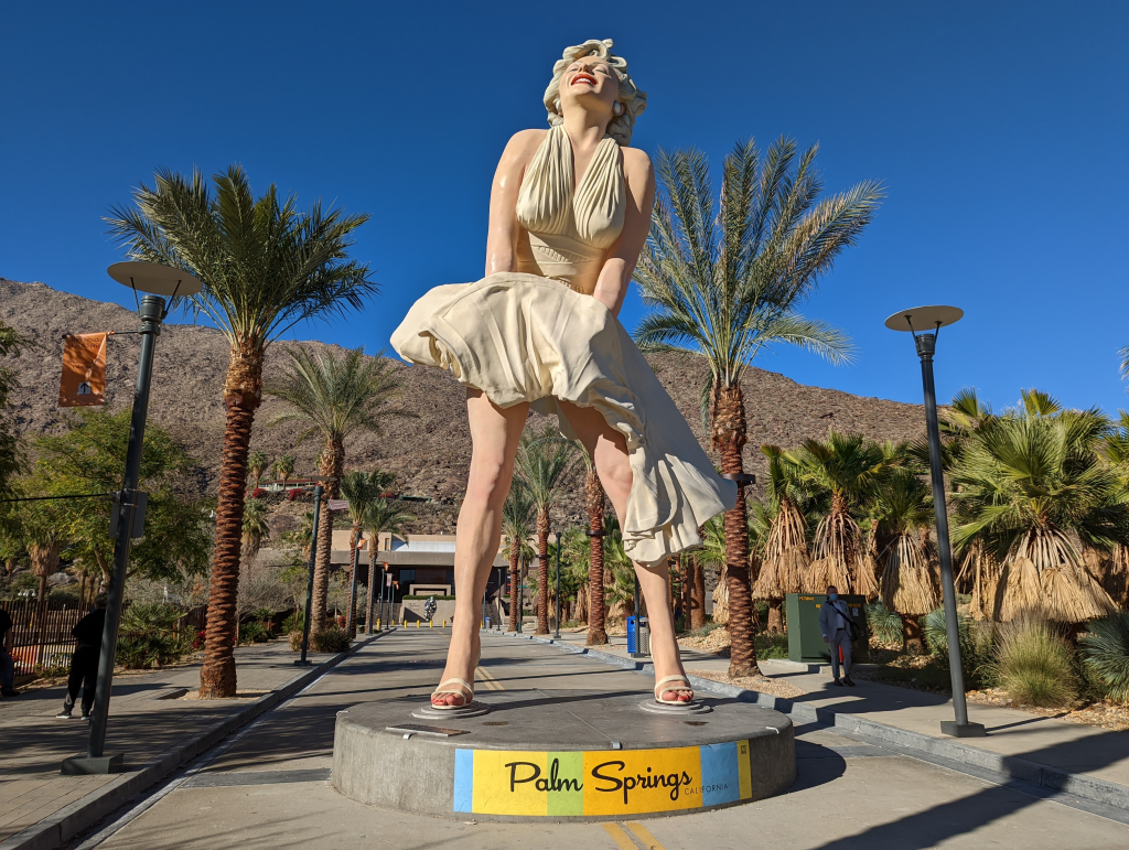 "Forever Marilyn" statue by Seward Johnson in Palm Springs, California.