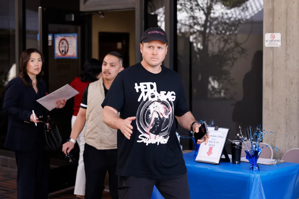 Spencer Pratt filing his Declaration of Intention to become a candidate for LA Mayor.