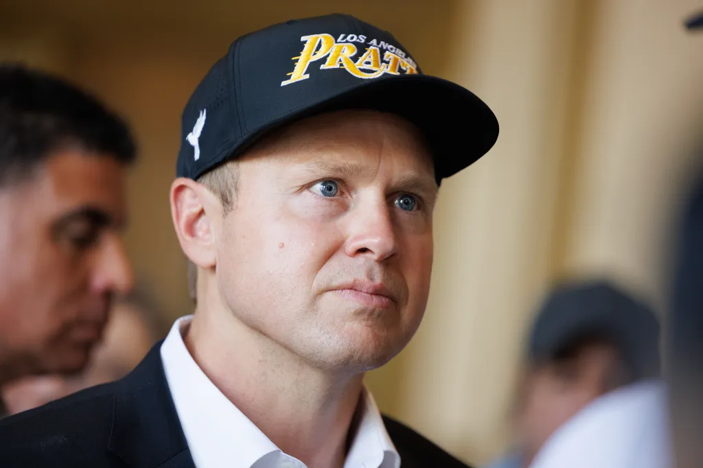 Spencer Pratt in a "Los Angeles Pratt" hat.