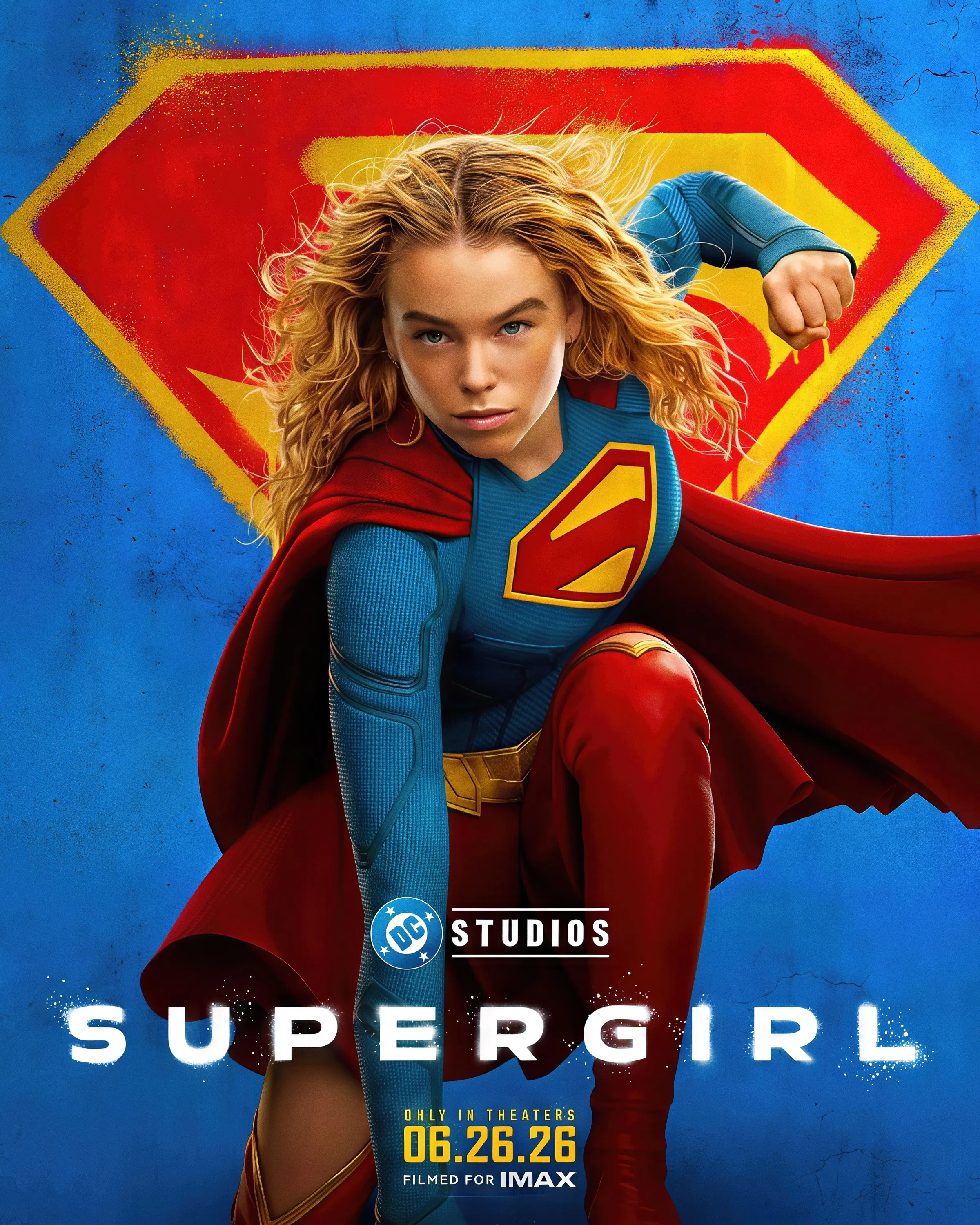 Milly Alcock on a "Supergirl" poster