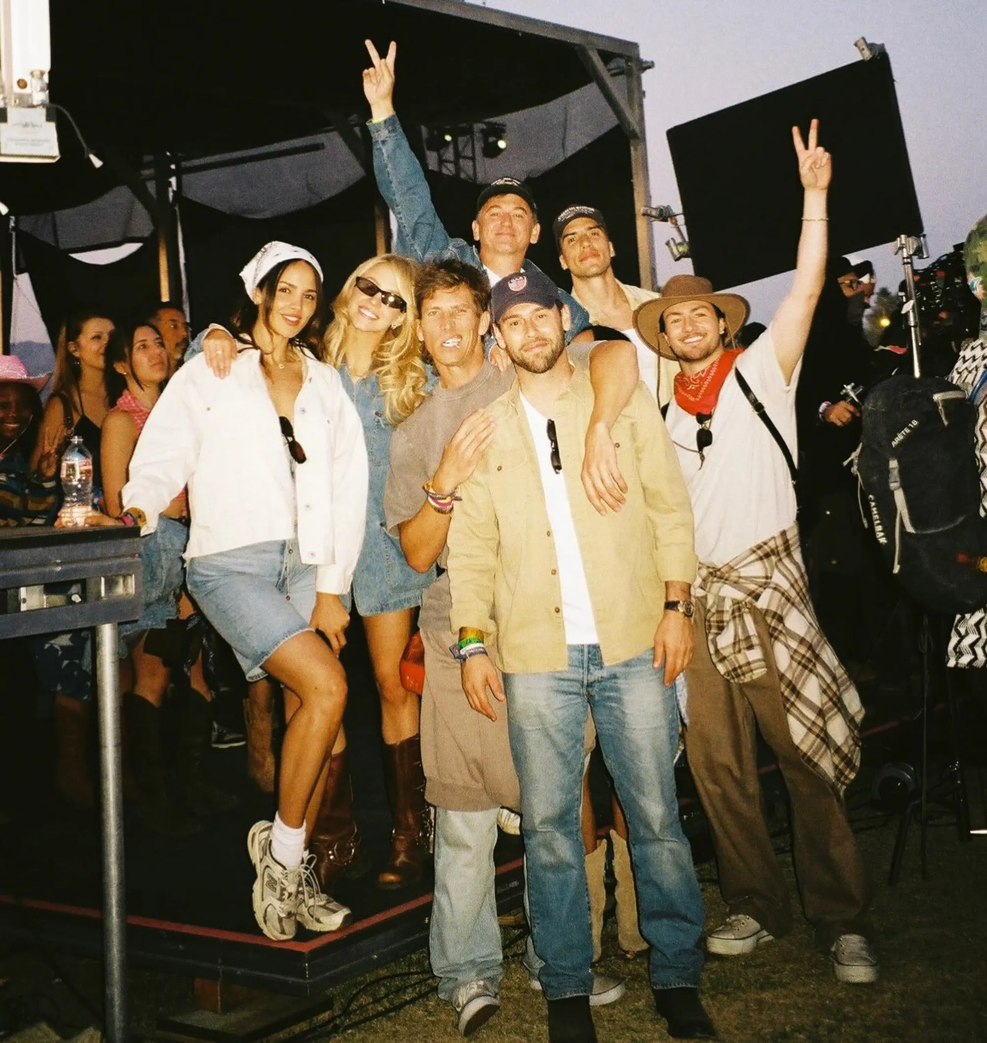 Sydney Sweeney and Scooter Braun with their friends at Stagecoach