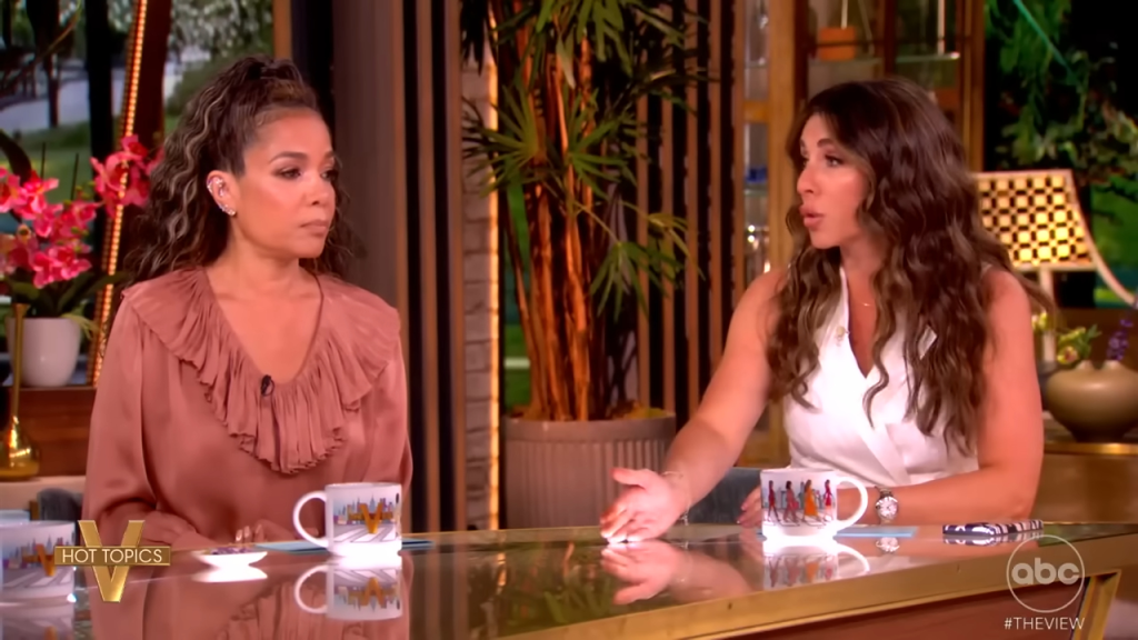Two women from "The View" co-hosting a political debate.