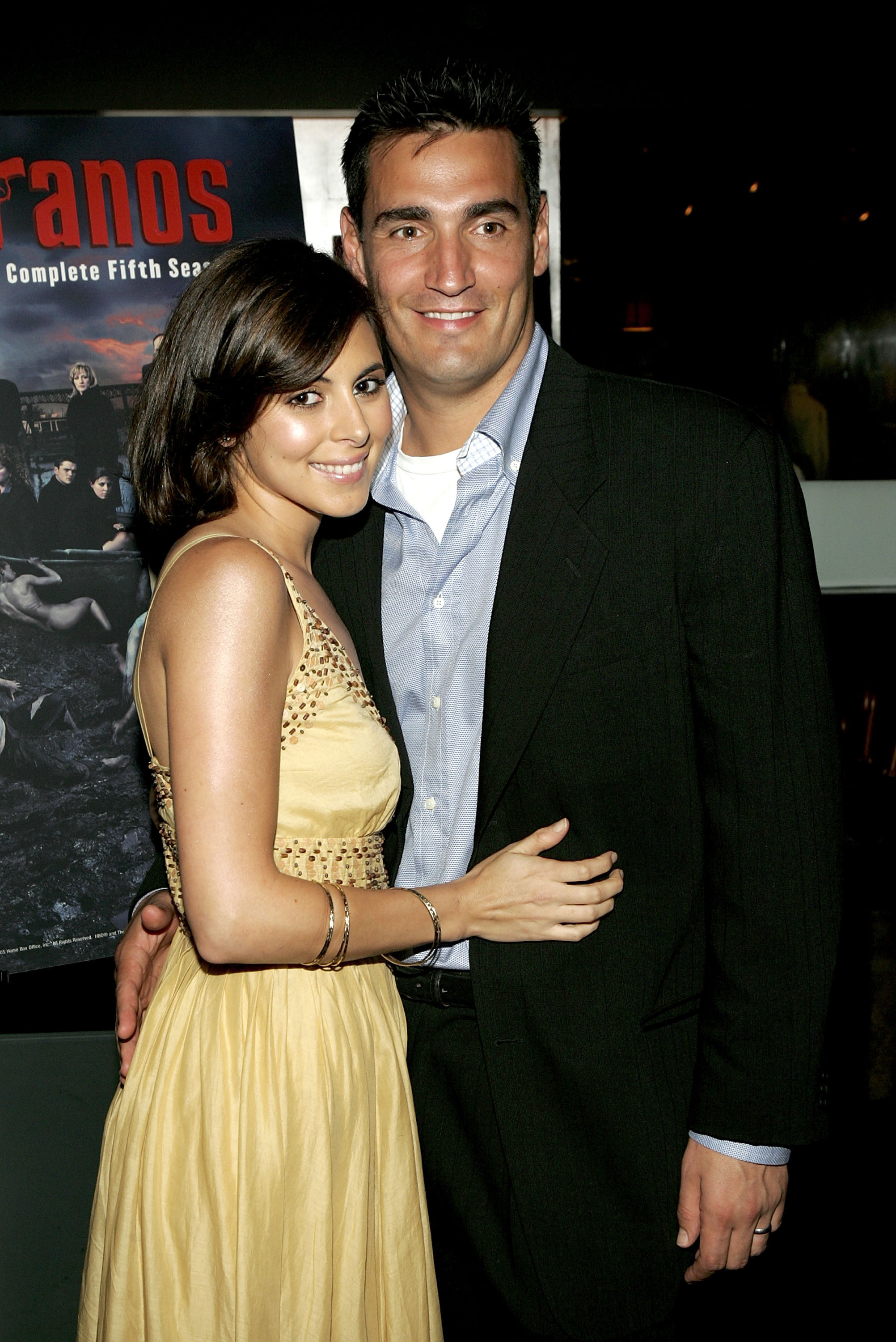 Actress Jamie-Lynn DiScala and husband A.J. DiScala at "The Sopranos: The Complete Fifth Season" DVD launch party.