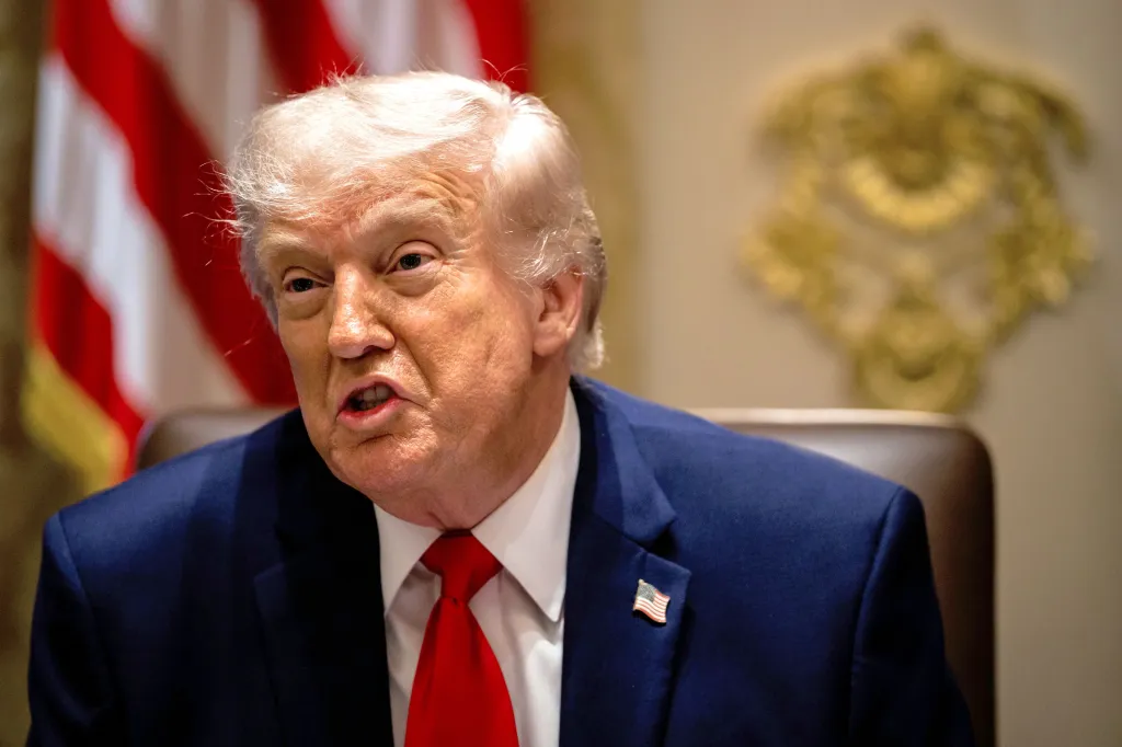 President Trump speaking during a Cabinet meeting.