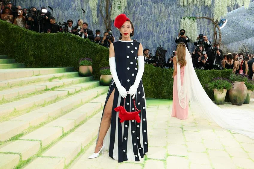 Artist Amy Sherald in a Thom Browne interpretation of her painting,