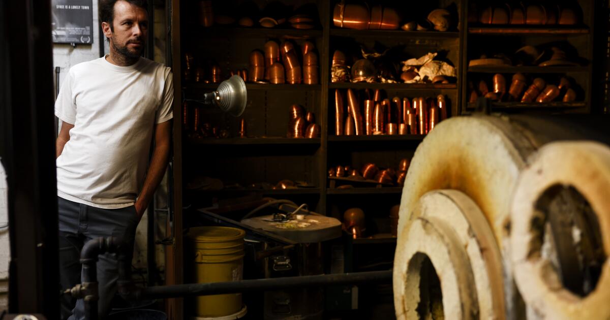 An Altadena glassblower lost his home to flames. In his studio, he’s forging something new
