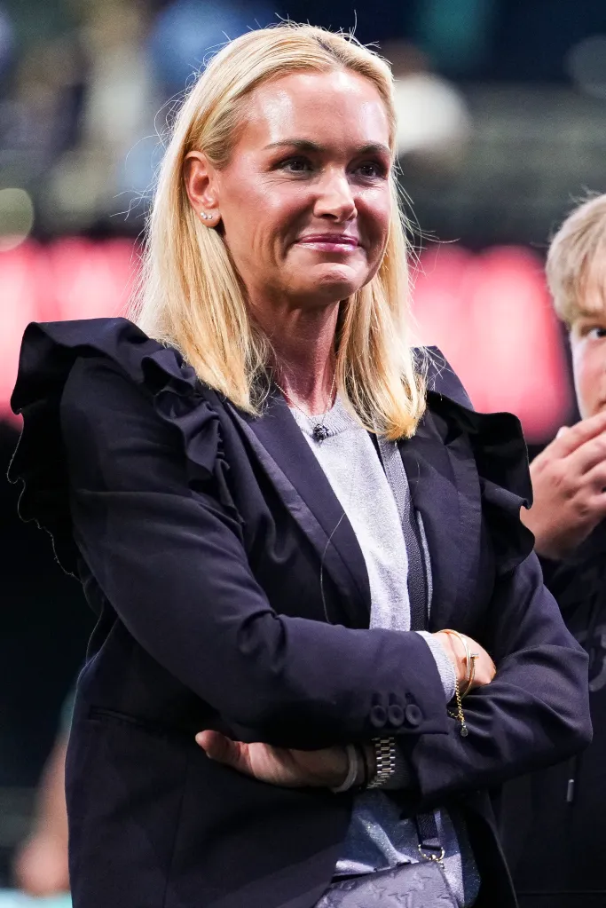 Vanessa Trump, girlfriend of golfer Tiger Woods, watches a match.