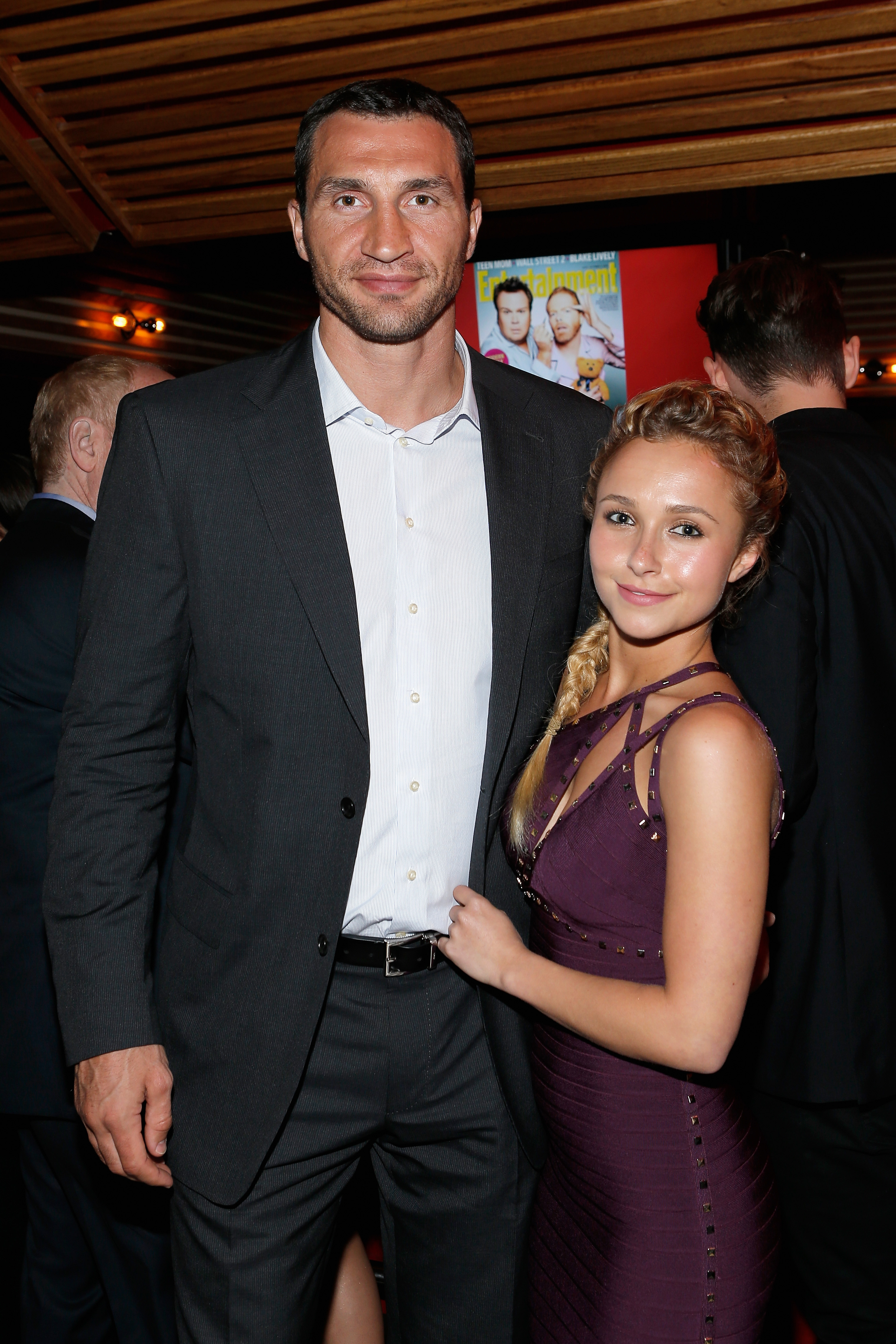 Wladimir Klitschko and Hayden Panettiere pose together at the Entertainment Weekly & ABC-TV Upfronts Party.