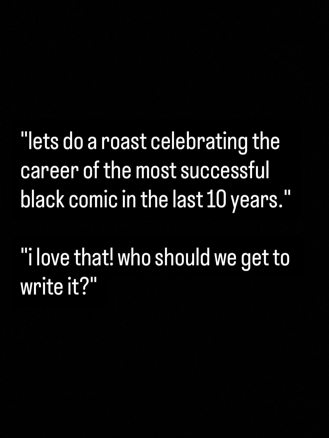 Text on a black background reading, 
