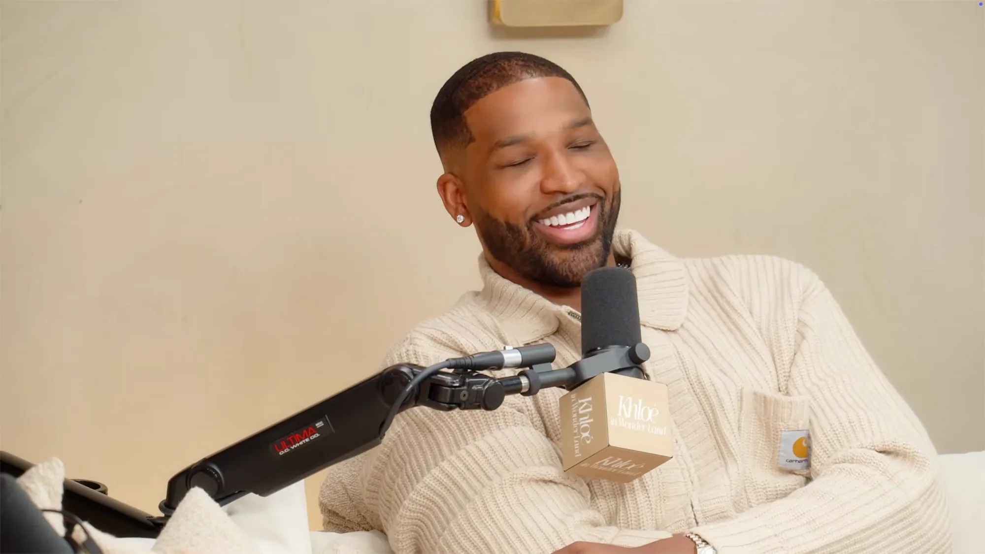 Tristan Thompson on Khloé Kardashian's podcast.