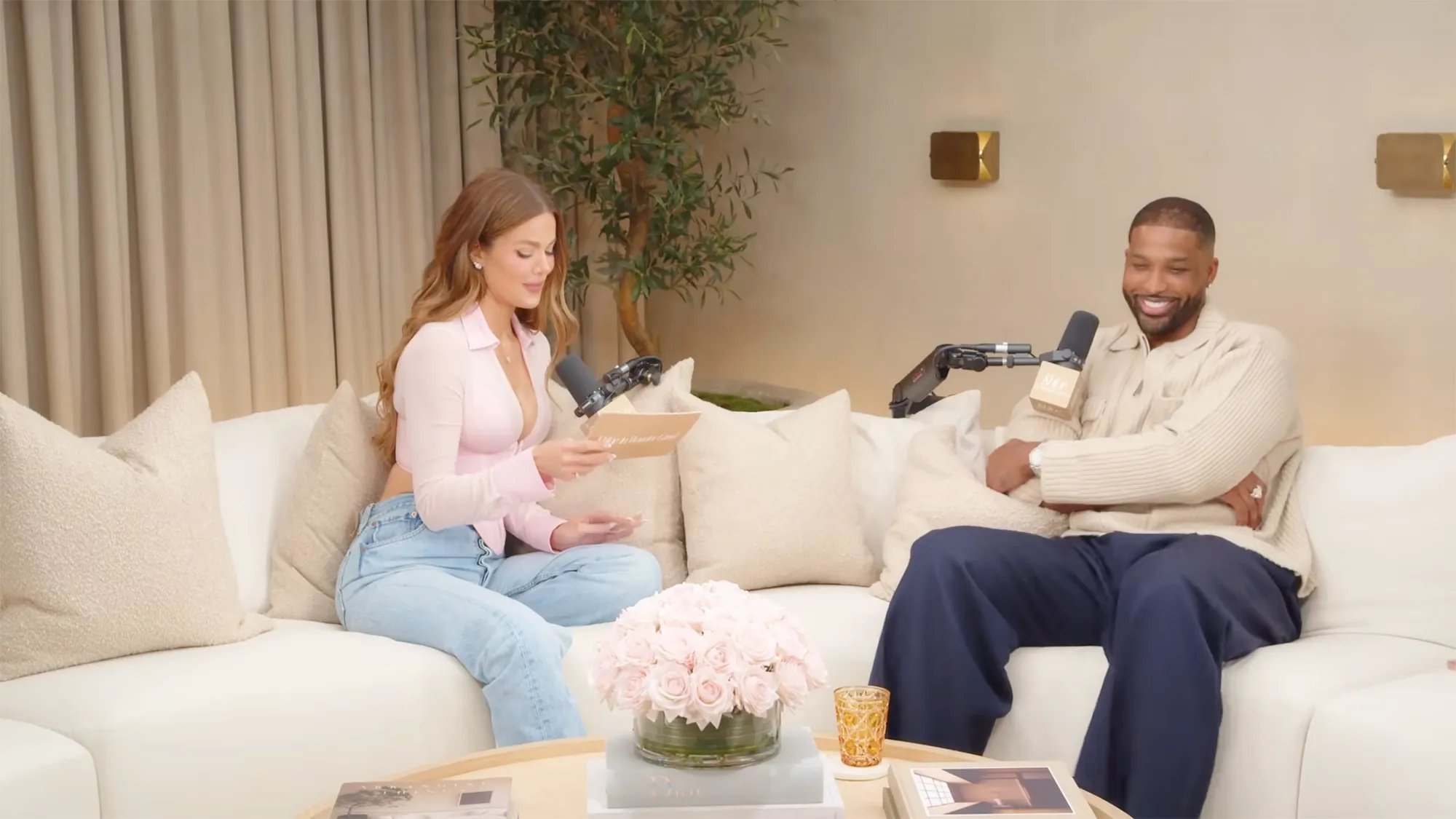 Tristan Thompson on Khloé Kardashian's podcast.