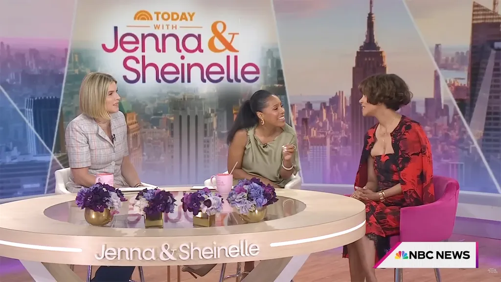 Halle Berry being interviewed on the "Today with Jenna & Sheinelle" show.