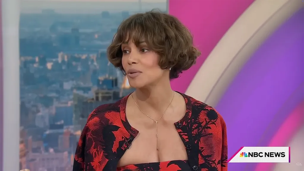 Halle Berry on Today with a bob hairstyle.