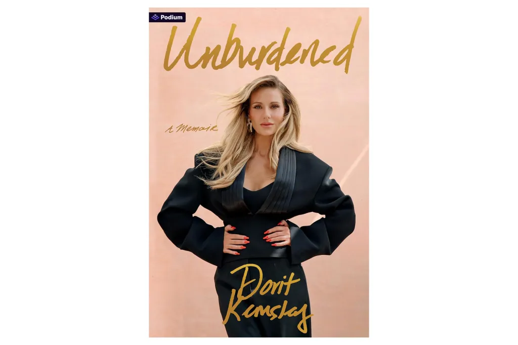 Book cover for "Unburdened: A Memoir" by Dorit Kemsley, showing a smiling woman with long blonde hair, wearing a black blazer.