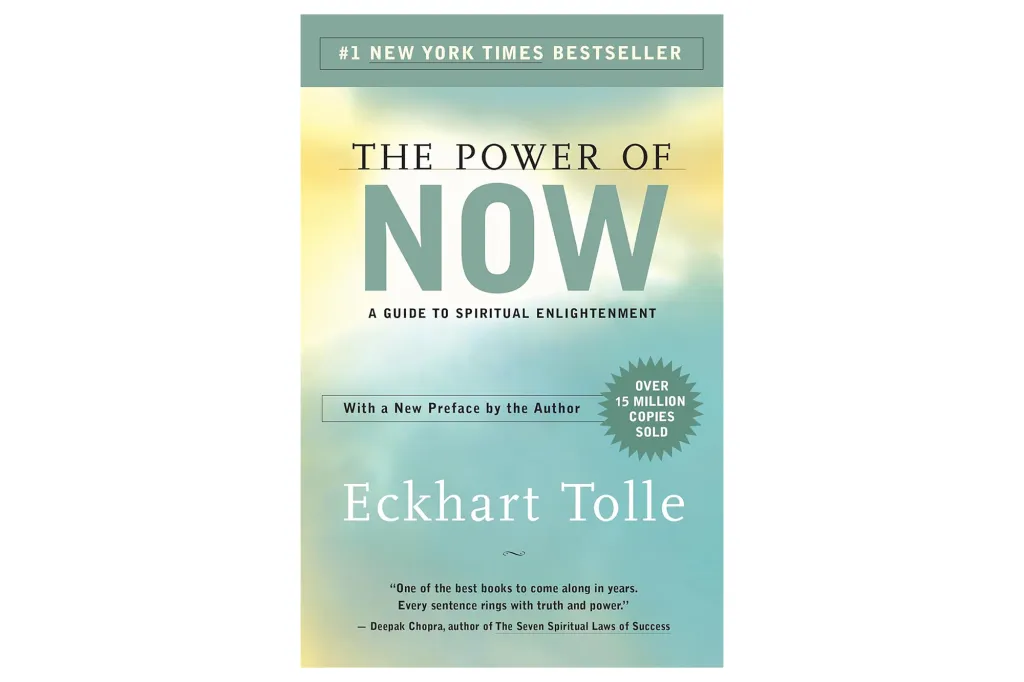 The book cover for "The Power of Now" by Eckhart Tolle, a #1 New York Times Bestseller.