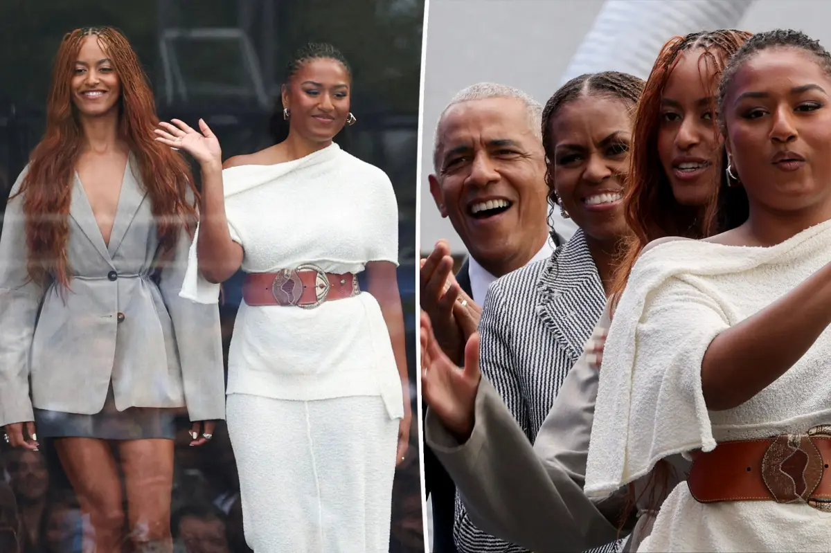 Malia and Sasha Obama make rare public appearance to support parents at Obama Presidential Center opening