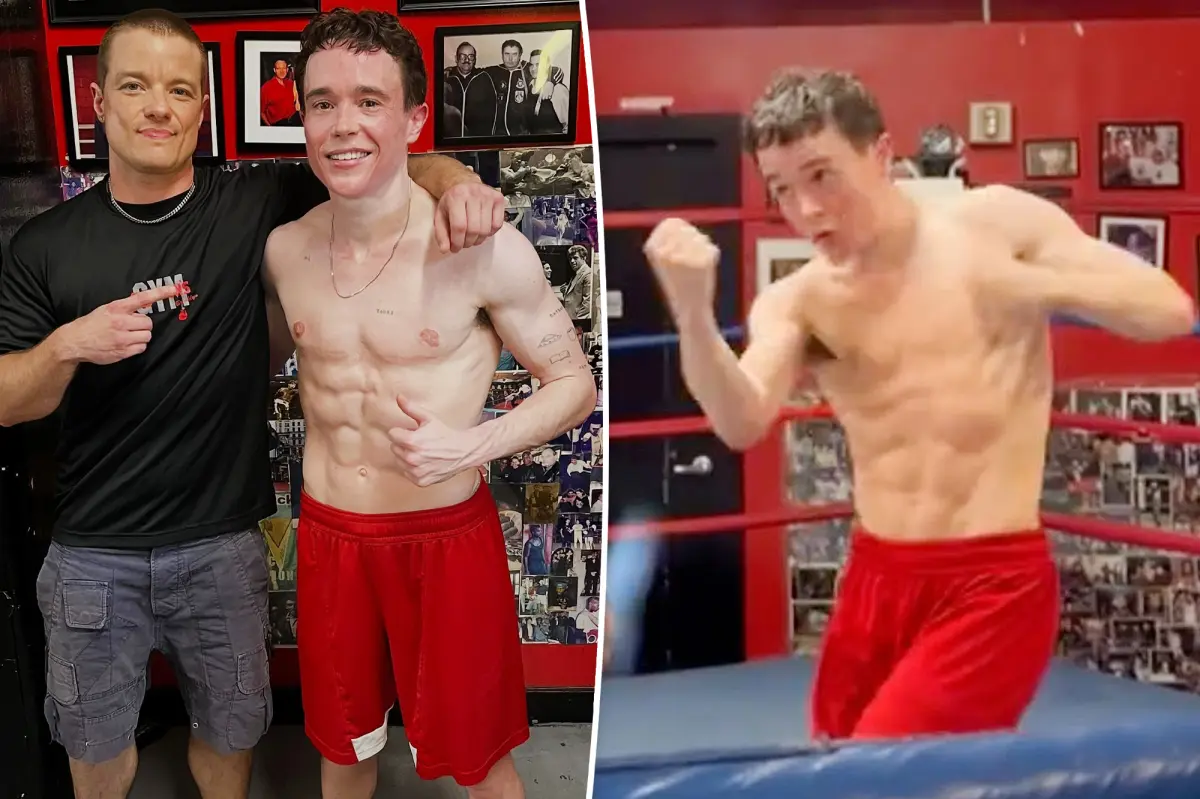 Ripped Elliot Page bares insane abs after getting ‘hooked’ on boxing