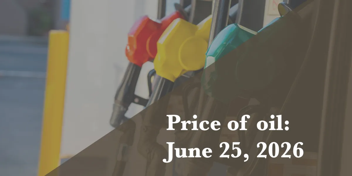 Current price of oil as of June 25, 2026